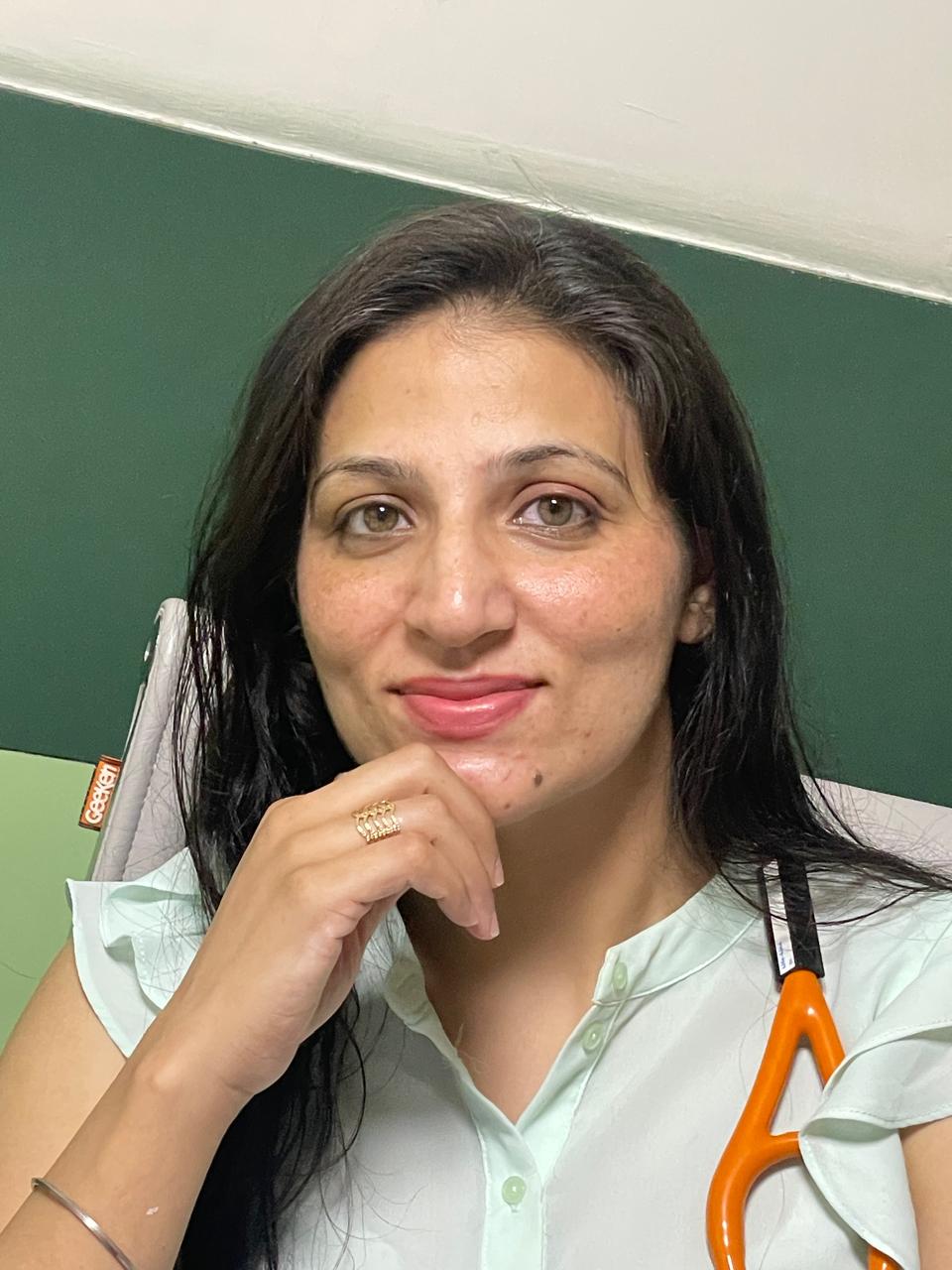 Pediatrician with child