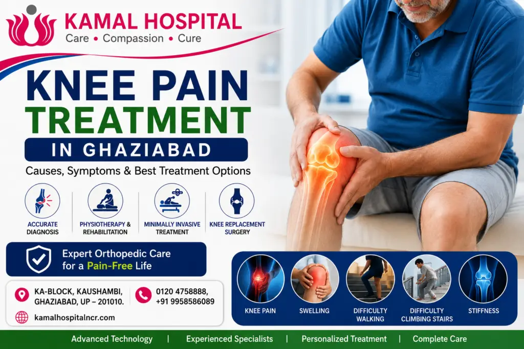 Knee Pain Treatment in Ghaziabad – Expert Orthopedic Care at Kamal Hospital